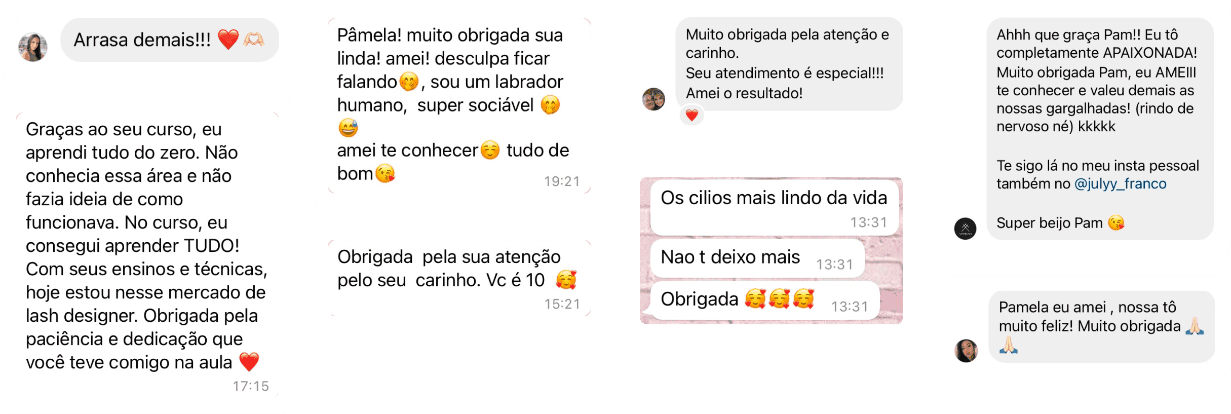 Mosaico Depoimentos - Seção 8 - Página de Vendas